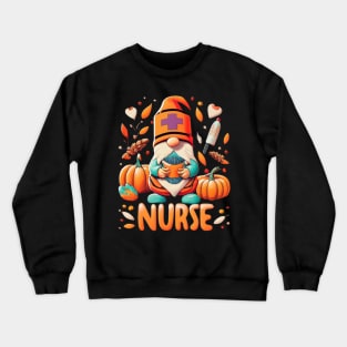 Thanksgiving Nurse Gnomes Fall Scrub Top Autumn RN Women Crewneck Sweatshirt